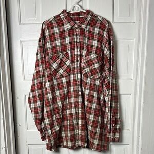 Carhartt Red and White Plaid Men's Shirt Size XXlarge